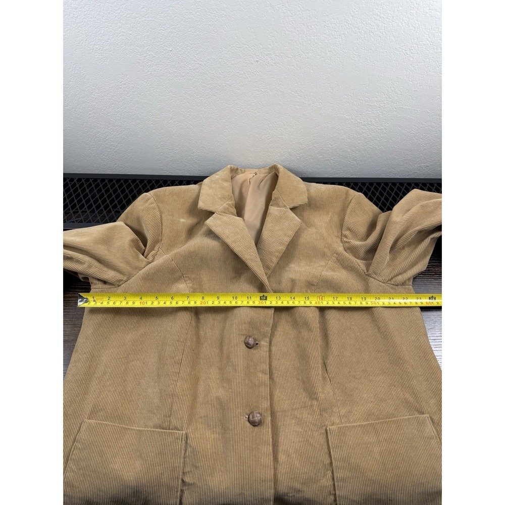VTG The Fashion Place Size 42W- 10/12 Tan Corduroy Blazer Jacket Sears Womens - Picture 9 of 13